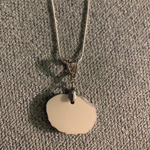 Acorn broken china necklace. Artisan made. - Picture 2 of 6